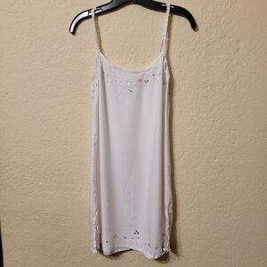 Women's White Sequin Embellished Swimsuit Coverup Dress Sz M